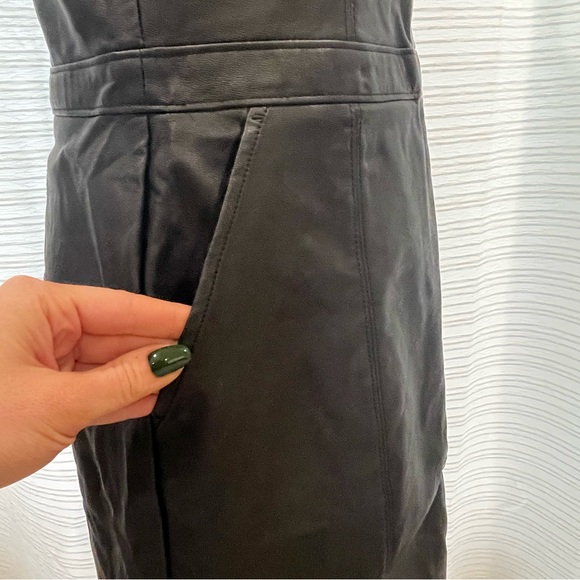 Abercrombie Faux Leather Overall Dress - Black - Small - Picture 7 of 7